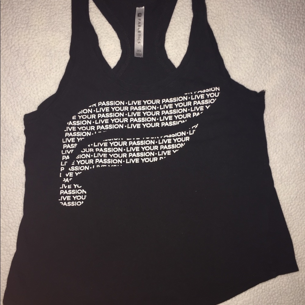 XS FABLETICS racerback black workout top 🏃🏼‍♀️